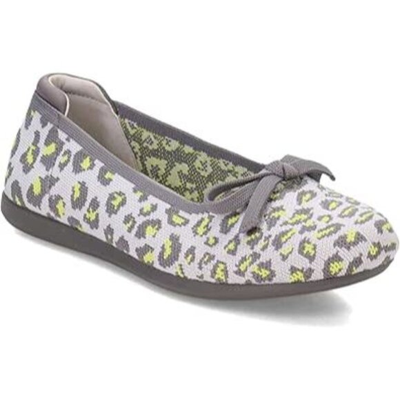 Clarks Women's Cloudsteppers Carly Hope Ballet Flat Shoe - Grey Leopard Size 7.5 - Picture 1 of 15